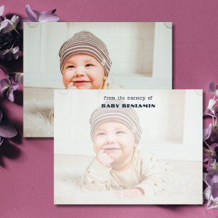 Helt Foto Baby Nursery Pappersvaror Notkort Inbjudningar