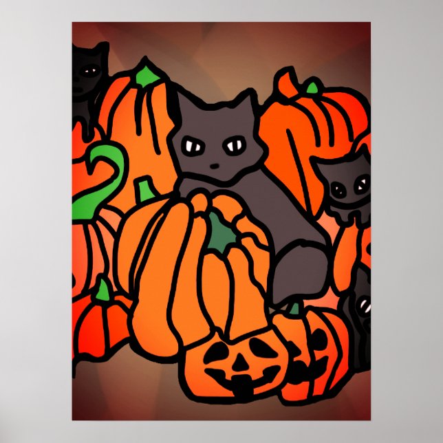 Helt hemsökt: Katter och påsar i Halloween Poster (Framsidan)