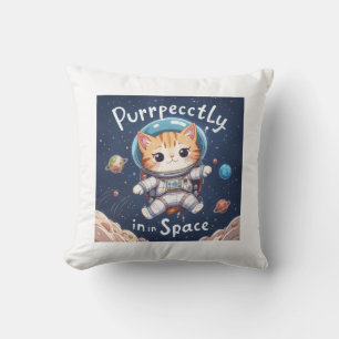 Helt i rymden Cute Kawaii Astronaut Cat Kudde