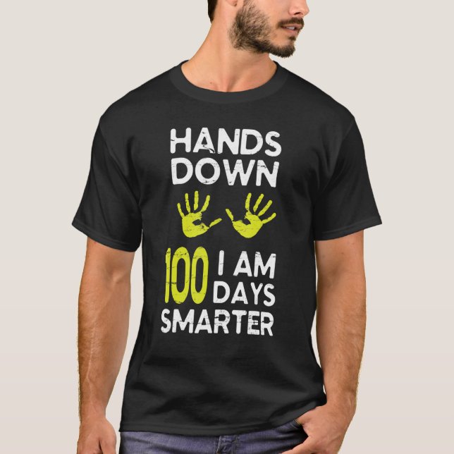 Helt klart är jag 100 dagar smartare Glad lärare e T Shirt (Framsida)