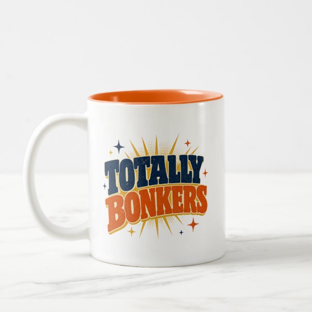 Helt Knäppt - Retro Typografi Design Två-Tonad Mugg (Vänster)