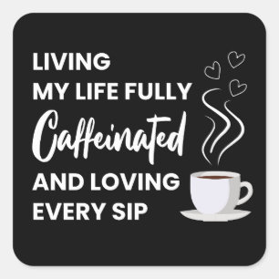 Helt koffeinfri kaffe Älskare Roligt kaffeoffert Fyrkantigt Klistermärke