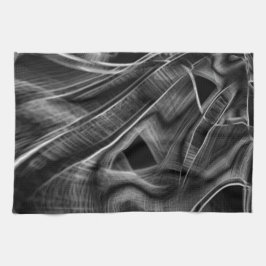 Helt korkade med grått-groovar, svart bakgrund kökshandduk