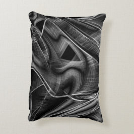 Helt korkade med grått-groovar, svart bakgrund prydnadskudde