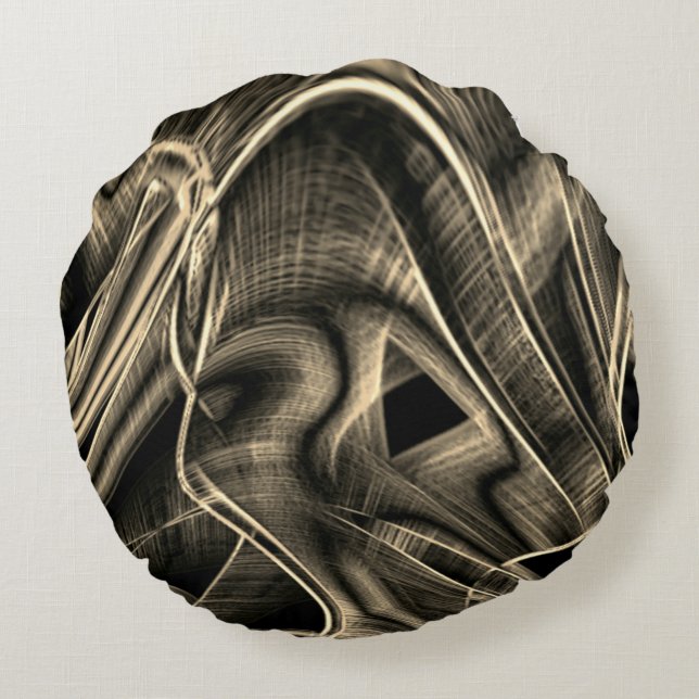 Helt korkade tittar som bränt gräs med groovar rund kudde (Baksidan)