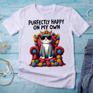Helt Lycklig på egen hand - säker katt T Shirt