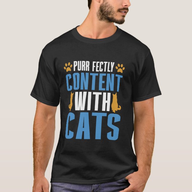 Helt nöjd med kattpappan t shirt (Framsida)