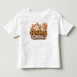 Helt nöjd söt katt småbarn t shirt