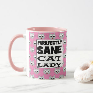 HELT NORMAL KATTÄGARE Humoristisk Rosa Mugg