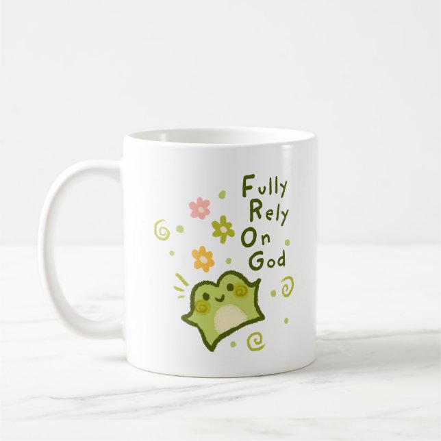 Helt och hållet på Gud - Matcha grodden - Christia Kaffemugg (Vänster)