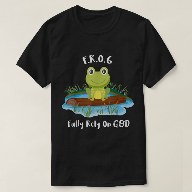 Helt och hållet på guds akronym FROG Cute Frog Pon T Shirt (Design framsida)