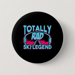 Helt Rad Ski Legend Retro Vintage 80- och 90-tals Knapp