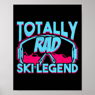 Helt Rad Ski Legend Retro Vintage 80-tal 90-tal Sk Poster
