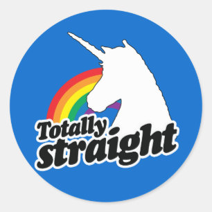 HELT RÄT UNICORN - VIT -.png Runt Klistermärke
