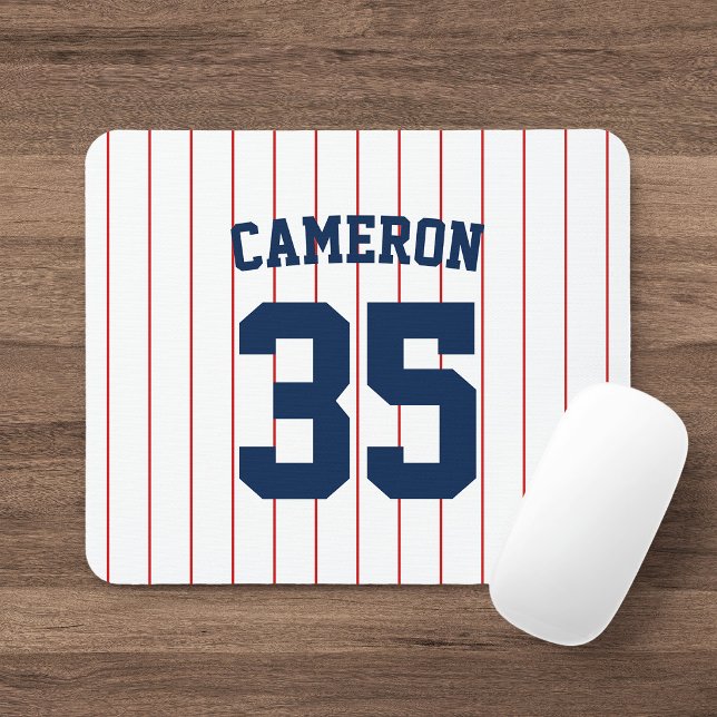 Helt redigerbar Färg Baseball Jersey Rand Namn Musmatta (Skapare uppladdad)