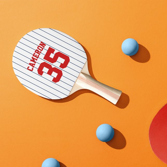 Helt redigerbar Färg Baseball Jersey Rand Namn Pingisracket (Skapare uppladdad)