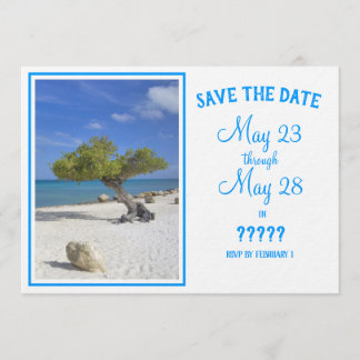 Helt redigerbar Save the Date Aruba Divi Träd Inbjudningar