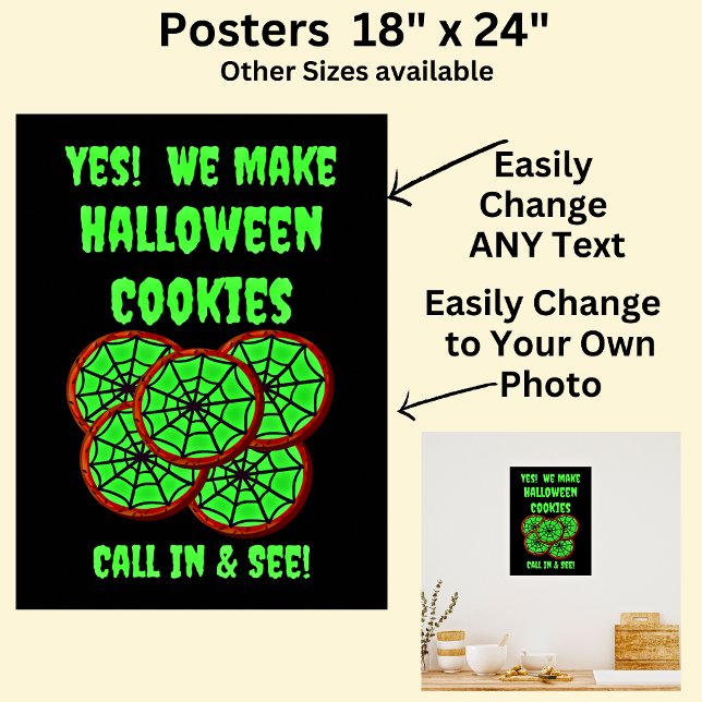Helt redigerbara Halloween-cookies för kummelarkiv Poster (Skapare uppladdad)