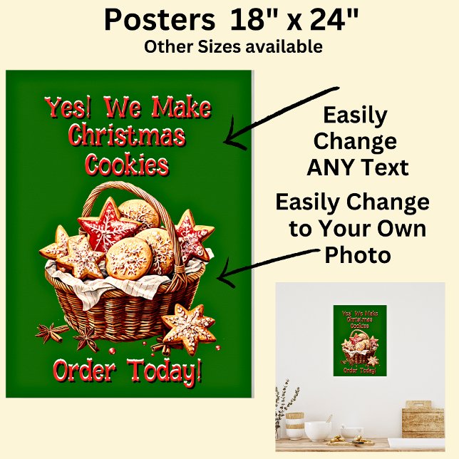 Helt redigerbara julcookies poster (Skapare uppladdad)