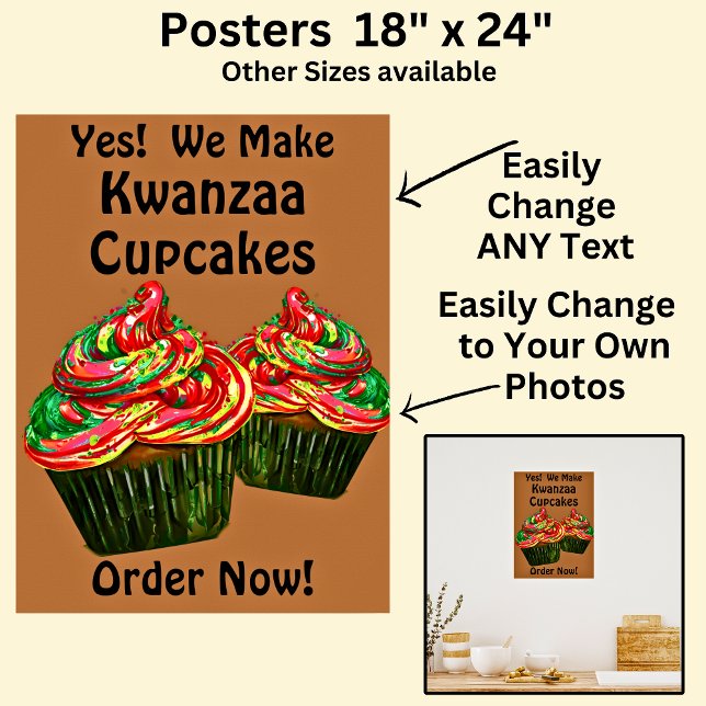 Helt redigerbara Kwanzaa-Muffinsar Poster (Skapare uppladdad)