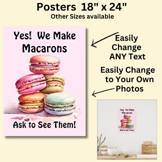 Helt redigerbara Macaron för kummelarkiv Poster