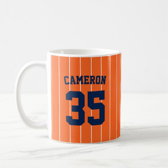 Helt redigerbart Färger Baseball Jersey Rand Namn Kaffemugg (Vänster)