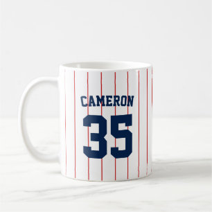 Helt redigerbart Färger Baseball Jersey Rand Namn Kaffemugg