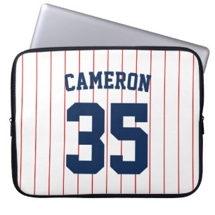Helt redigerbart Färger Baseball Jersey Rand Namn Laptop Fodral