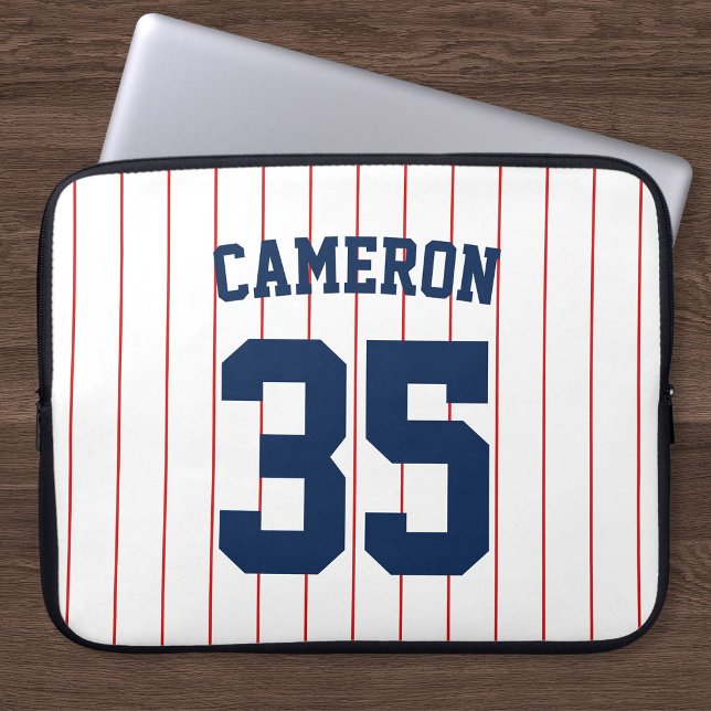 Helt redigerbart Färger Baseball Jersey Rand Namn Laptop Fodral (Skapare uppladdad)
