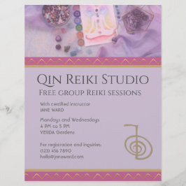 Helt redigerbart Yoga, Reiki Master Lavender   Reklamblad
