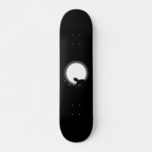 Helt svart katt och stjärnor mini skateboard bräda 18,5 cm