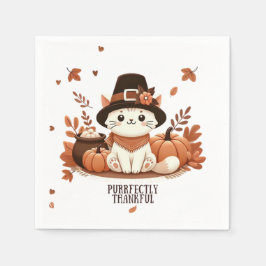 Helt tacksam katt pappersservett