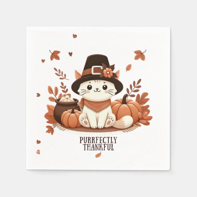 Helt tacksam katt pappersservett (Framsidan)