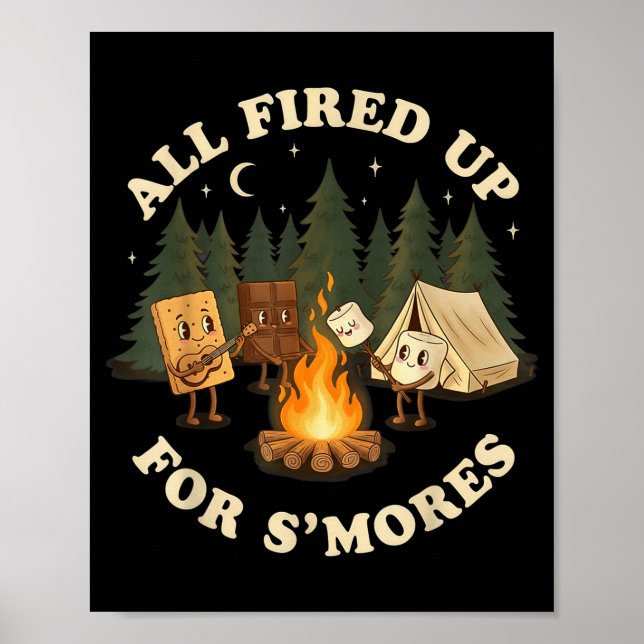 Helt uppfylld för smörgågar rolig campingdesign  poster (Framsidan)