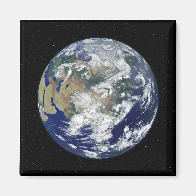 Helt upplyst jord i Asien Magnet (Framsidan)