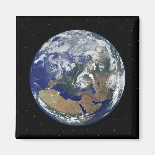 Helt upplyst jord i Europa Magnet (Framsidan)