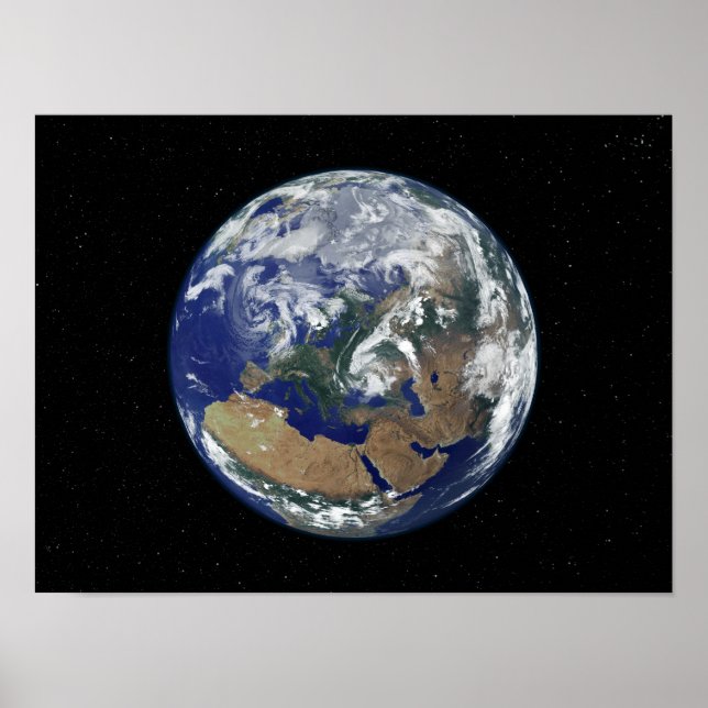 Helt upplyst jord i Europa Poster (Framsidan)