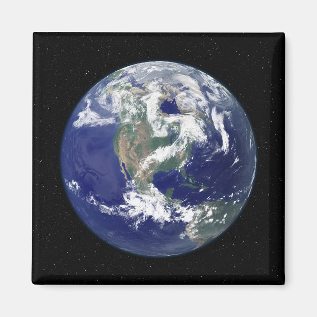 Helt upplyst jord i Nordamerika Magnet (Framsidan)