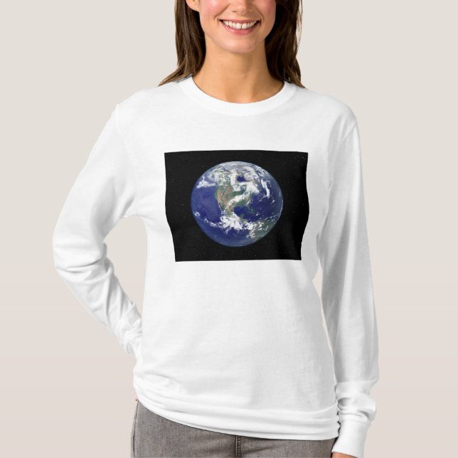 Helt upplyst jord i Nordamerika T-shirt (Framsida)