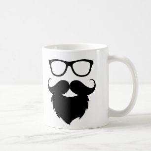 Helt Utvecklad Rolig Skägg Man Kaffemugg