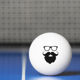 Helt Utvecklad Rolig Skägg Man Pingisboll