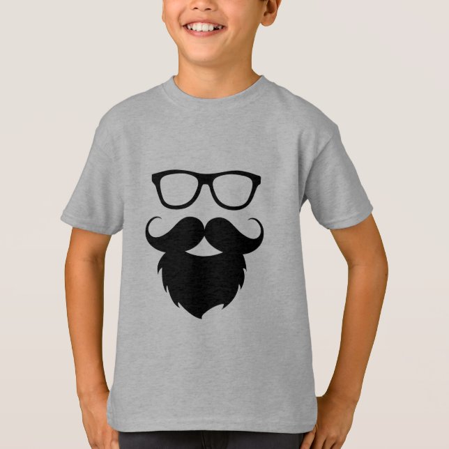 Helt Utvecklad Rolig Skägg Man Tee Shirt (Framsida)