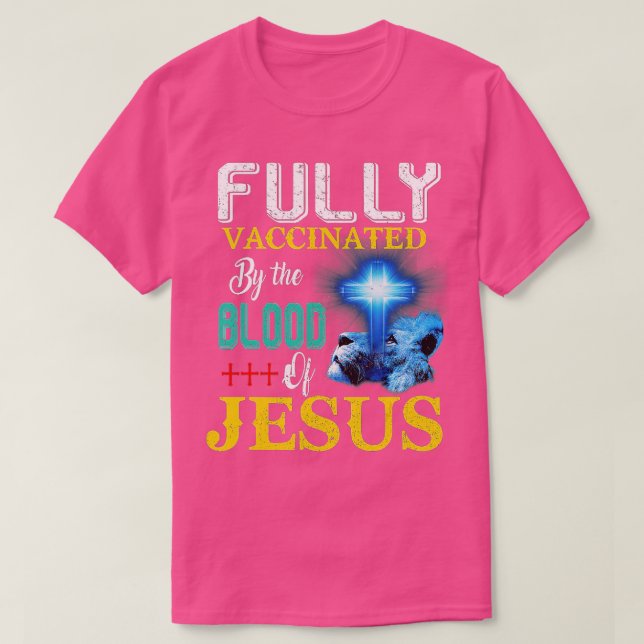 Helt vaccinerad av Jesus Funny Christian ( T Shirt (Design framsida)