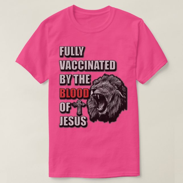 Helt vaccinerad av Jesus Funny Christian ( T Shirt (Design framsida)
