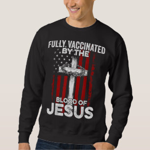 Helt vaccinerad av Jesus Kristus blod Lång Ärmad Tröja