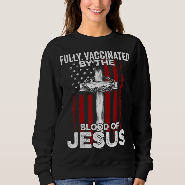Helt vaccinerad av Jesus Kristus blod T Shirt (Framsida)