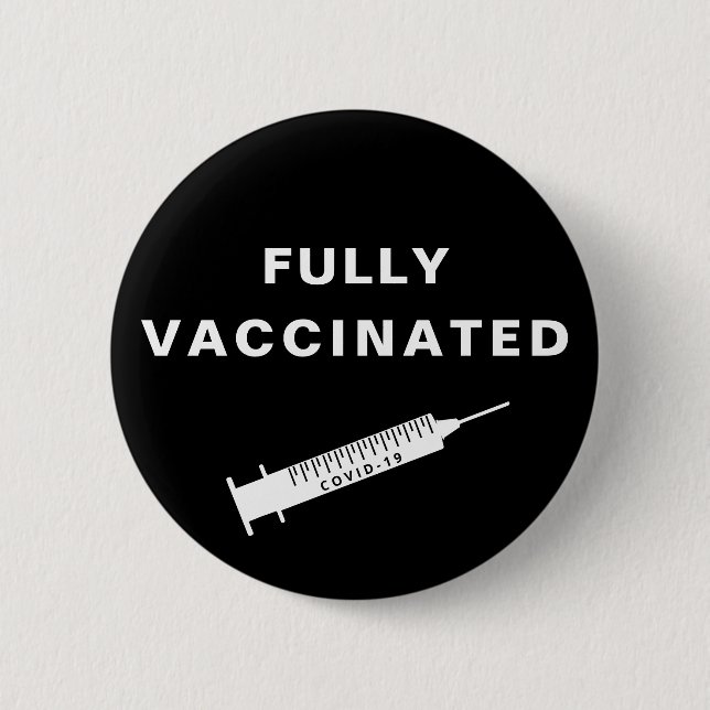 Helt vaccinerad Covid-19 Black Knapp (Framsida)