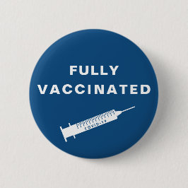 Helt vaccinerad Covid-19 Blue Knapp