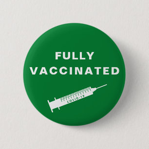 Helt vaccinerad Covid-19-Grönt Knapp