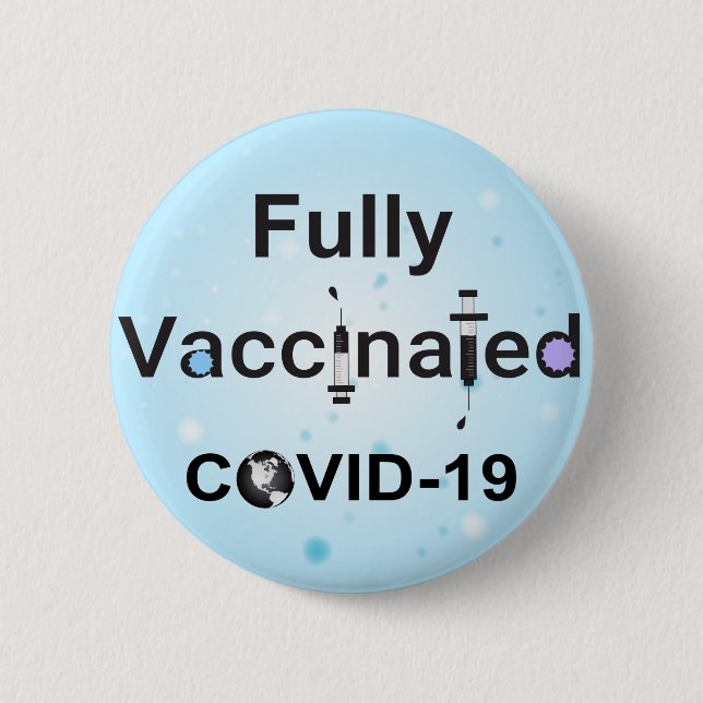Helt vaccinerad COVID-19 Knapp (Framsida)